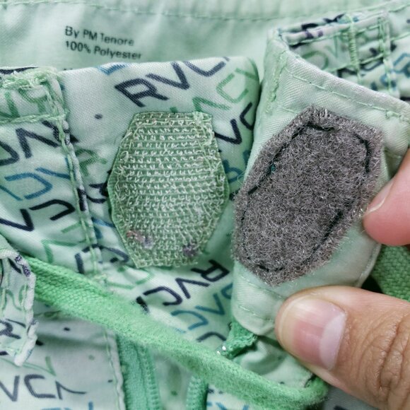 RVCA Artist Network Program Green Logo Pattern Beach Swim Trunks Size 38 - Picture 6 of 16
